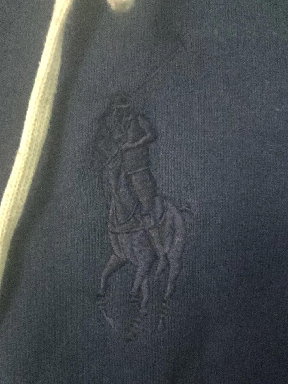 Polo by Ralph Lauren Navy Hoodie with Cream Drawstring